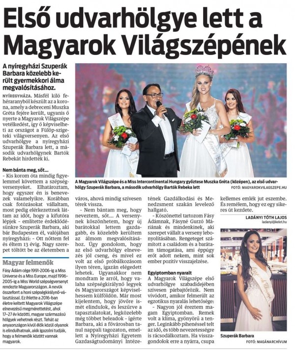 Kelet Magyarorszag 2018.09.18 Szuperak Barbara